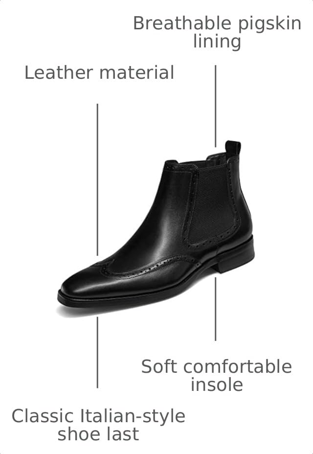 Image of Men's Chelsea Boots Mens Genuine Leather Dress Boots