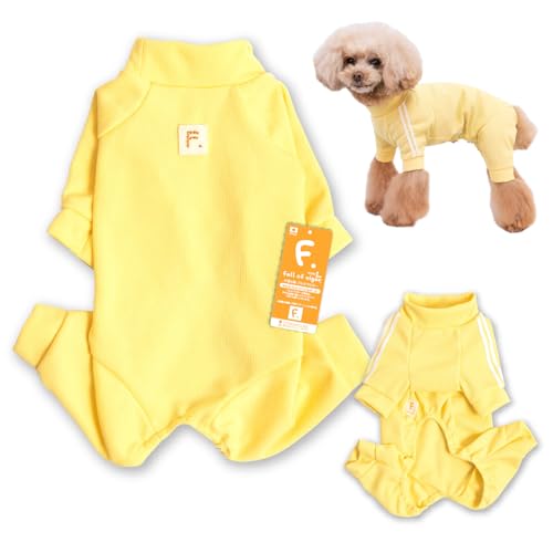 ダックス ドッグプレイ 体操服 ジャージ つなぎ ダックス 抜け毛対策 長袖 ロンパース 犬の服 フルオブビガー 8/イエロー D2S