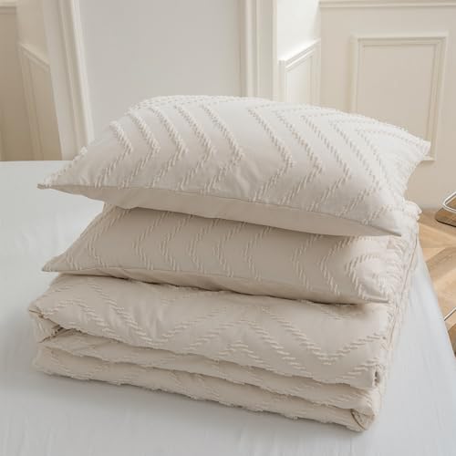 Sleepbella Full Comforter Set, Cream Tufted Design Boho Bedding,Lightweight And Fluffy Down Alternative Comforter 3 Pieces thumb #3