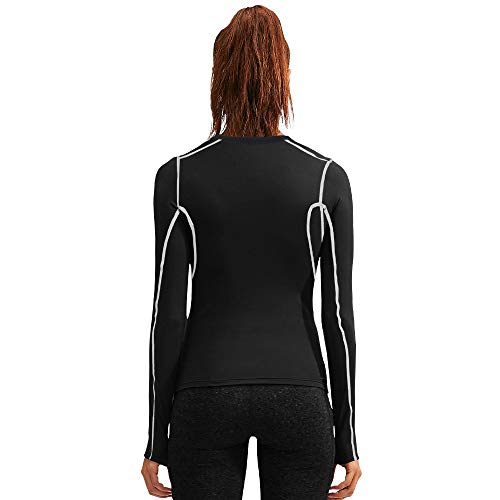 Women's Compression Shirts Long Sleeve Yoga Athletic Sun Shirts Upf 50+ Running Dry-Fit T Shirt Gym Tops 2/3 Pack #TOP2