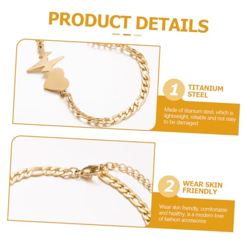 Bracelet cœur en métal allié doré pour un bijou léger à porter - 7