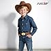 SUOSDEY Kids Western Cowboy Belt for Boys Girls,Toddler Cowgirl Embossed Leather Belt with Longhorn Bull Buckle