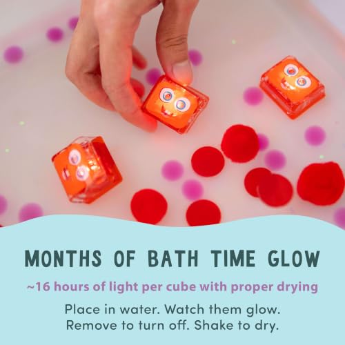 Glo Pals Water-Activated Light-Up Bath Toy Cubes, 4 Colors, 12 Pack by Glo Pals - Used condition - Image 7