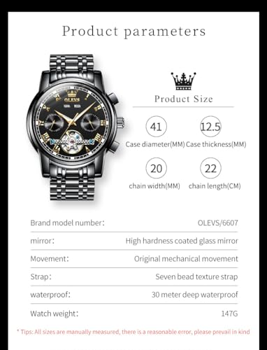 Image of OLEVS Watches for Men Stainless Steel Business Dress Large Easy to Read Analog Watch Waterproof Luminous Casual Luxury Men Watch