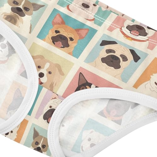 Wusikd Cute Dogs Girls' Underwear Cotton Girls Briefs Soft Toddler Underwear 2T4