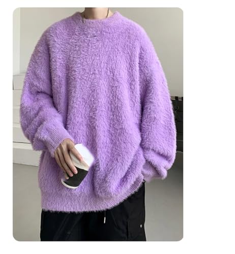 Mens Harajuku Knitted Sweater Oversized Pullovers Casual Hip Hop Crewneck Sweater Jumper3