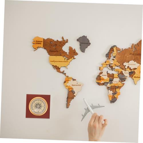 Brújula retro portátil Luxshiny de madera y plástico miniatura 7