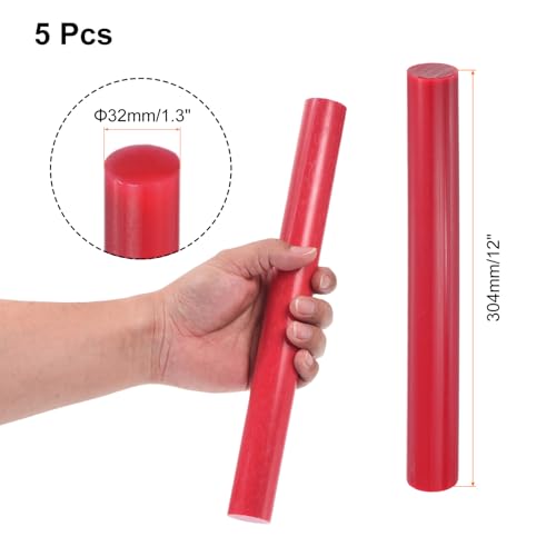 Image of uxcell 5 Pcs Red Plastic Rods 32 x 304mm ABS Styrene Round Stick Round Solid Bar DIY Model for DIY Toys Building Making Architectural Model Making