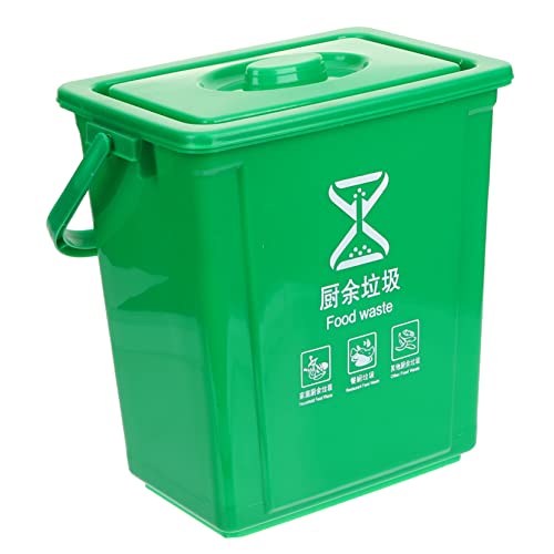 HOMOCONO 10l Kitchen Compost Bin with Lid Odor-Proof Portable Waste Basket Slim Trash Can for Outdoor/Indoor Use