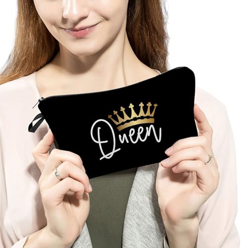 Women Travel Bag Queen Crown Pattern Printed Cosmetic Bag Makeup Bag Small Pouch Gift for Women hz55633