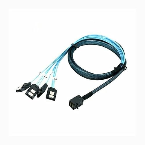 Mini SAS SFF-8643 to 4 SATA 7pin �n�[�h�h���C�u 6Gbps �f�[�^�T�[�o�[�P�[�u�� (1m)