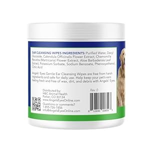 Angels Eyes Ear Cleansing Wipes for Dogs and Cats Removes Dirt Wax Odor Reduce Infections and Itching No Artificial Colors or Fragrance 100ct  Cucciolini Doodles Angels eyes ear cleansing wipes for dogs and cats removes dirt wax odor reduce infections and itching no artificial colors or fragrance 100ct   cucciolini doodles