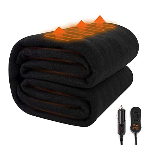 Sojoy Heated Smart Multifunctional Travel Electric Blanket with High/Low Temp Control (57"x 40") (Black)