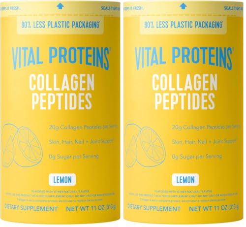 Image of Vital Proteins Collagen Peptides Powder, Collagen Supplements, Hair & Skin Health, 14 Servings, Lemon (Pack of 2)