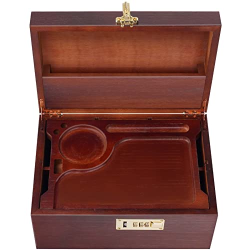 Ozchin Large Bamboo Box With Combination Lock Decorative Box For Home Locking Storage Bamboo Box (Vintage Color) #TOP1