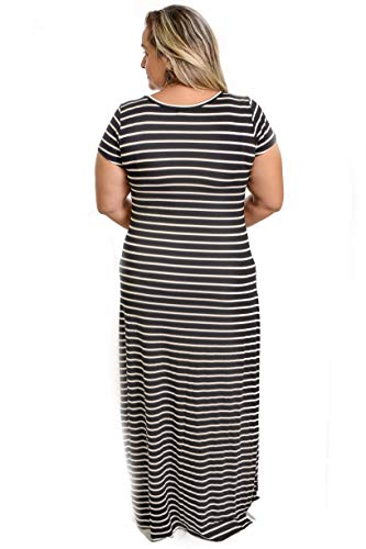 VESTIDO LONGO FEMININO MANGA CURTA COM FENDA PLUS SIZE (M)