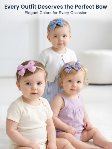 Image of POLKA TOTS Baby Hairbands for Kids Girl | Cute Stretchable Hair Bands for Baby Girls | Kids Hair Accessories | Elastic Infant Hairband | Toddler Hair Clips (Pack of 3)