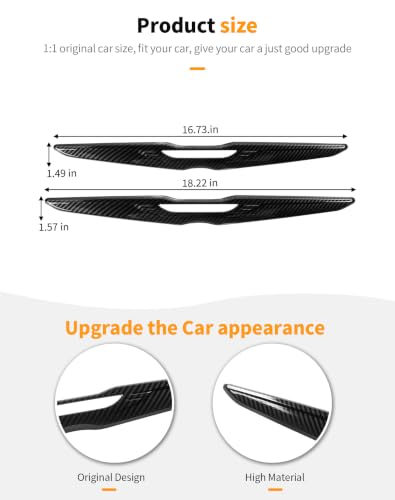 Image of Hoolcar Front Bumper Grille Emblem Cover Compatible with Chrysler 300 300C 2015+ Rear Emblem Badge Cover Trim Kit Exterior Accessories, Carbon Fiber