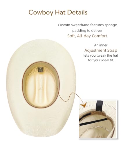 Image of Straw Cowboy Hat, Cattleman Crease 4.1 inch Wide Brim Western