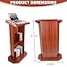49IN Wooden Podium with Large 2-Tier Shelve and Reserved Wire Hole, Wood Lectern Stand with Reading Platform, Pulpits Stand Church Pulpit for Conference, Office, School, Restaurant