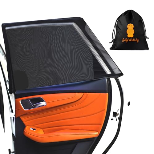 JELLYBABABABY Parasol de Coche, Ventana Lateral Trasera, Para Bebés, Niños y Mascotas, Doble Tejido para Máxima Protección contra Rayos UVA,...