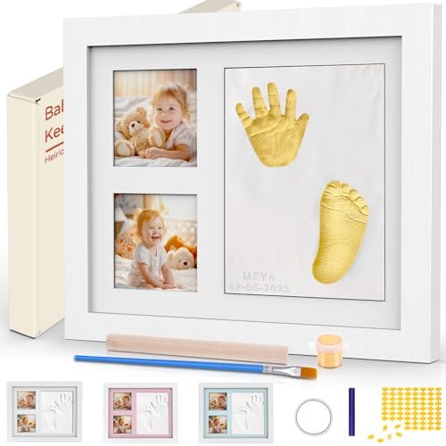 Kit Empreintes Bébé Nabance - 4 Tampons Encreurs + Cadres Photo - 0-6 Mois