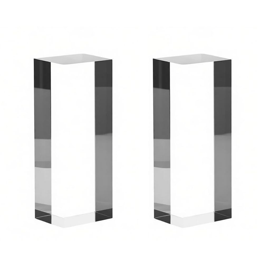 DFDPAXL 2 Pcs Clear Acrylic Square Column 40×40×150Mm-40×40×300Mm, Display Cube for Model Building Decoration Showcase Use,40×40×150mm