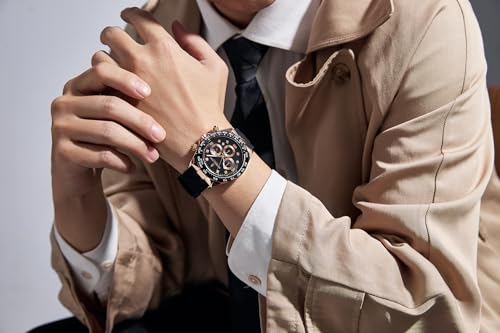 Image of London Fog Bond Collection Analog Quartz Watch for Men with Round Dial and Silicone Strap, Metal Case with Tachymeter Bezel, Chronograph Function, Date Display, Luminous Hands & Hour Markers, Water Resistant