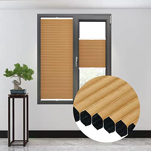 FSSXGW Verdunkelungs Wabenplissee Für Fenster,Plissee Rollo Ohne Bohren,Herunterziehen Waben-plissee,Faltrollo Klemmfix,Waben Doppel Jalousien Für Haus/Büro/Küche,Anpassbar (WxH: 100x100cm)