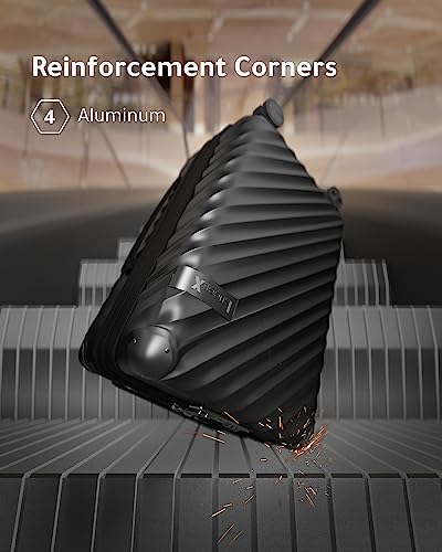 Luggex Black Carry On Luggage 22X14X9 - Polycarbonate Expandable Hard Shell Suitcase With Spinner Wheels #TOP1