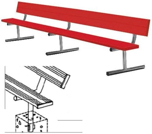 BSN BEPB08CB 7.5' Permanent Bench with Back, Royal