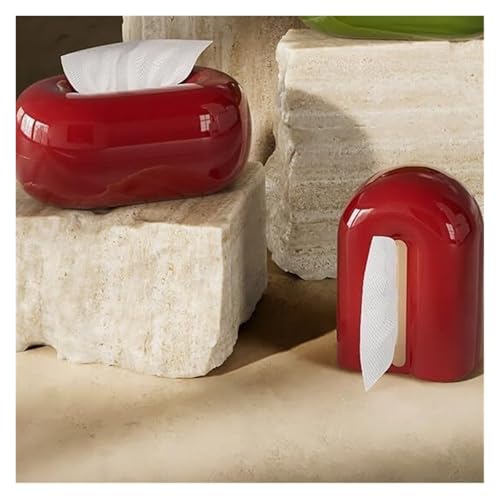 Porte-boîtes de mouchoirs vertical rouge accessoire déco - 5
