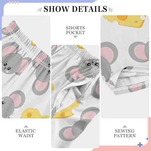 Mouse and Cheese Boys Pants Boys Athletic Pants Long Pant for Boywith Pockets Wide-Leg Size 6-14Y4