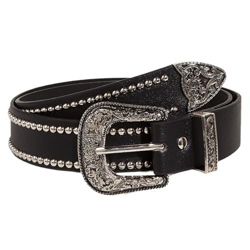 Ceinture cowgirl vintage femme avec grande boucle florale pour look denim