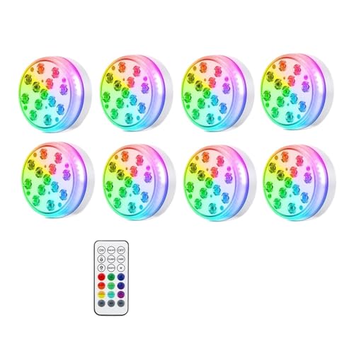 Luces subacuáticas LED sumergibles impermeables con mando RGB para fuentes y jardín