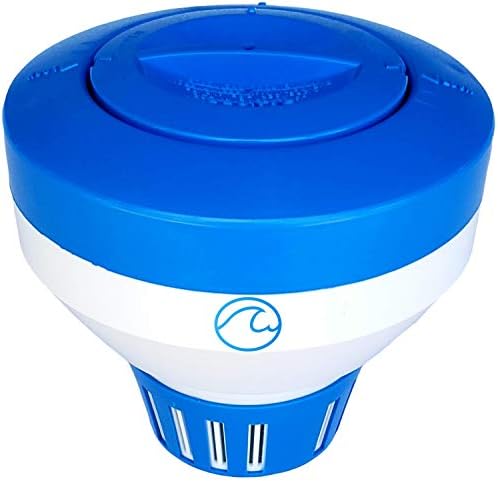 Cclear Pool Chlorine Floater for 3 inch Chlorine Tablets, 40% Thicker Walls, 7 inch Large Chlorine Dispenser for Inground and Above Ground Swimming Pool, 2 Year Warranty (for 3-inch Chlorine Tablets)