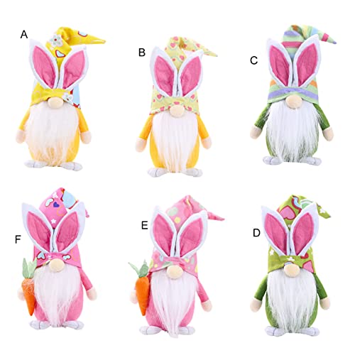 Atraente anão, interessante, ecológico, barba branca, orelha, coelho, gnomos de páscoa, acessórios d