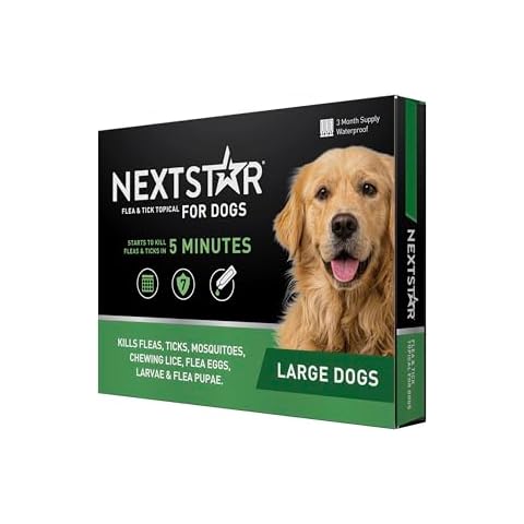 NEXTSTAR Flea And Tick Prevention For Dogs, Repellent, Treatment, and Control, Fast Acting Waterproof Topical Drops for Small, Medium and Large Dog and Puppies, 3 Monthly Doses Cover