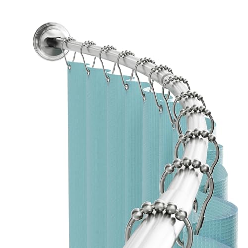 Zenna Home Rustproof Curved Shower Curtain Rod, No Drill...