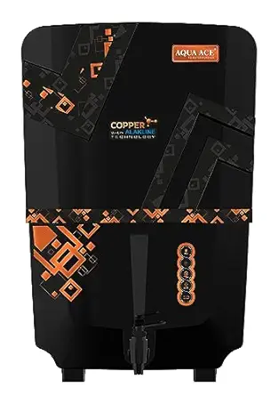 Aqua Ace Alkaline + ORP with Active Copper + RO + UV + UF + TDS Controller/Adjuster RO Water Purifier-12 Litre Storage Fully Automatic Black