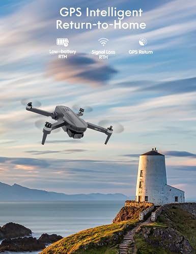 Drone GPS com câmera para adultos 4K, 249 g 2 eixos Gimbal RC Video Drone para iniciantes com alcanc