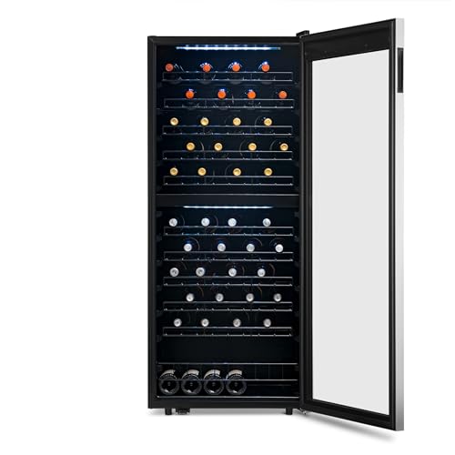 NewAir 24" Dual Zone Wine Fridge for 98 Bottles | Built-In or Freestanding Wine Cooler Refrigerator with Glass Door | Ultra-Quiet Inverter Compressor & Adjustable Racks | Stainless Steel - Image 20