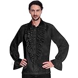 amscan 9907020 Disco-Hemd für Herren, Satin, Schwarz, Größe XL, Einfarbig