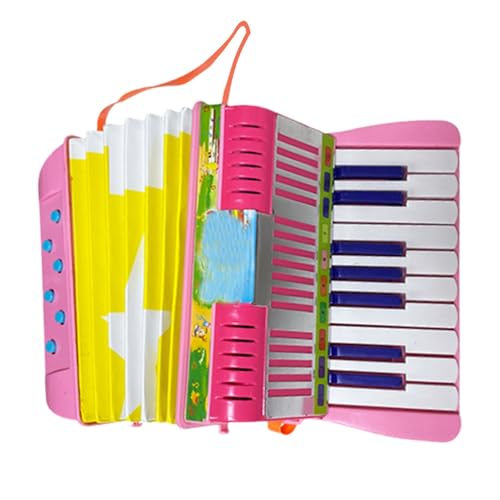 Acordeón para niños, instrumentos musicales, acordeón de botón para niños,Juguetes de acordeón 6 bajo 17 teclas acordeón de botón | Juguete educativo ligero Divertido instrumento musical preescolar