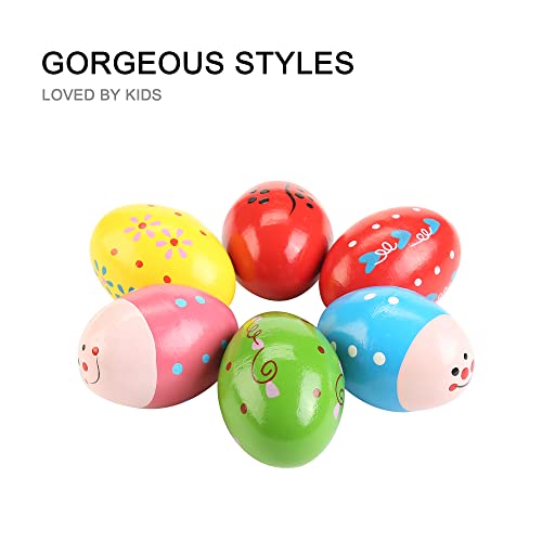 6Pcs Wooden Egg Shakers Hand Musical Maracas Percussion Instruments - Image 3