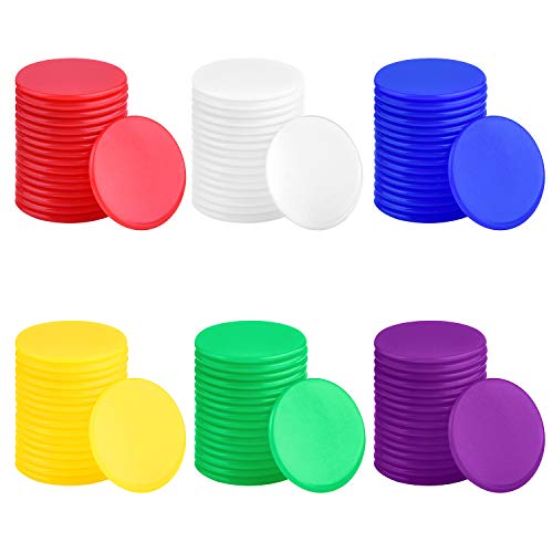 Coopay 900 Pieces Counters Counting Chips Plastic Markers Mixed Colors For Bingo Chips Game Tokens, Contain White, Blue, Green, Yellow, Red, Purple Colors #TOP3