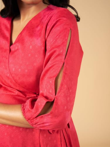 Image of The Mom Store Maternity and Nursing Wrap Dress for New Mom | Pre and Post Pregnancy Wear for Womens | Trendy Stylish Printed Friendly Dresses for Women | Comfortable