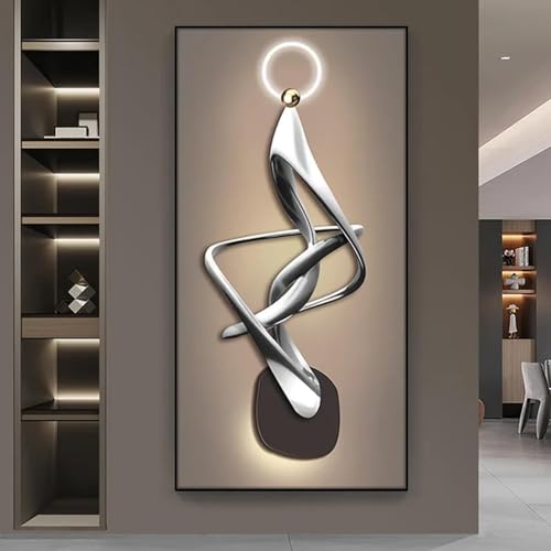 Toile effet sculpture 3D moderne pour sublimer la décoration murale d'un salon ou d'une véranda