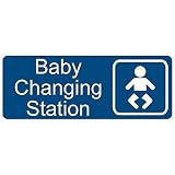 ComplianceSigns.com Baby Changing Station Sign with Symbol, 8x3 inch Engraved Plastic for Restrooms