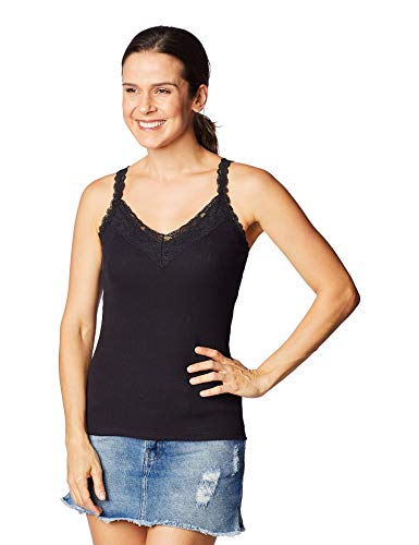 Camiseta regata com renda, Hering, Feminino, Preto, M